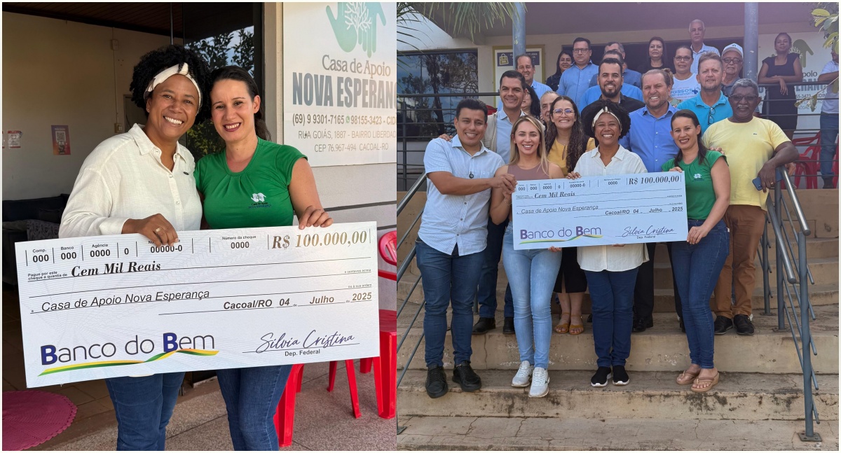 Casa de Apoio Nova Esperança em Cacoal recebe R$ 100 mil da deputada federal Sílvia Cristina