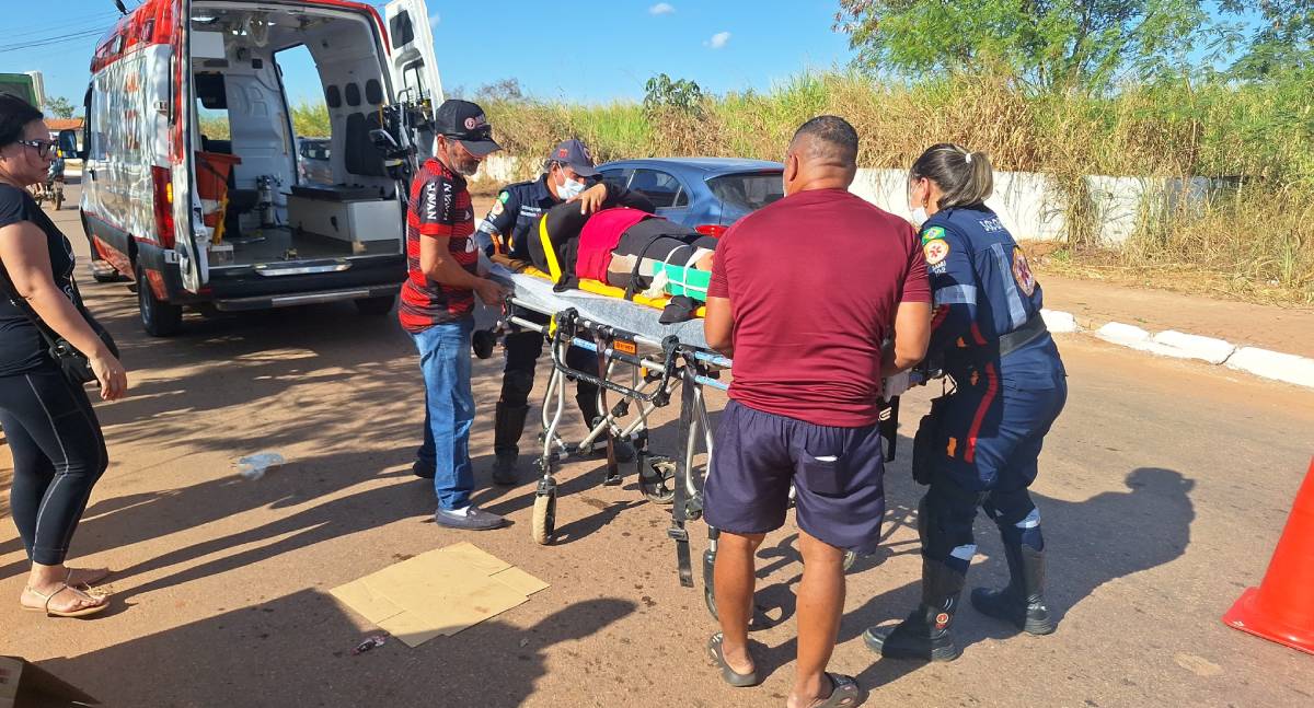 Casal fica ferido em acidente de trânsito na zona leste de Porto Velho