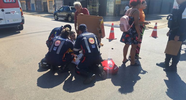 Colisão entre moto e caminhonete deixa motociclista feriado em Porto Velho