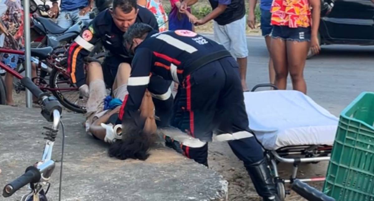 Colisão na T-26 deixa motociclista e ciclista feridos em Rondônia