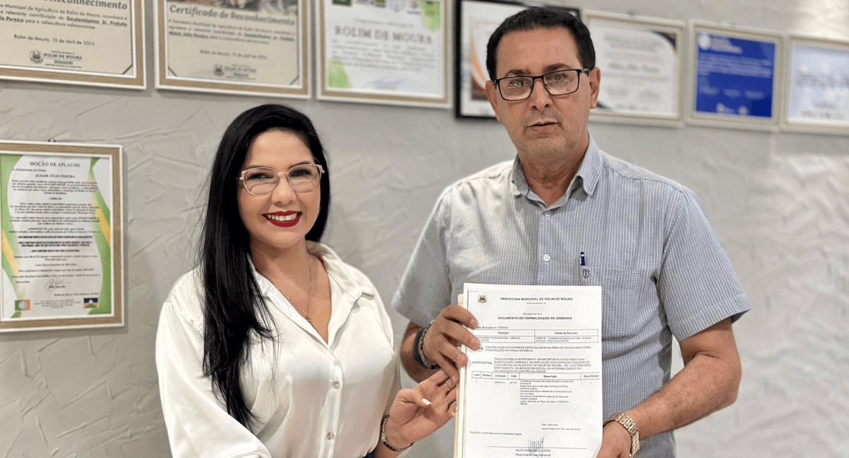 Deputada Federal Cristiane Lopes e Prefeito Aldo Júlio anunciam construção da Praça da Bíblia em Rolim de Moura