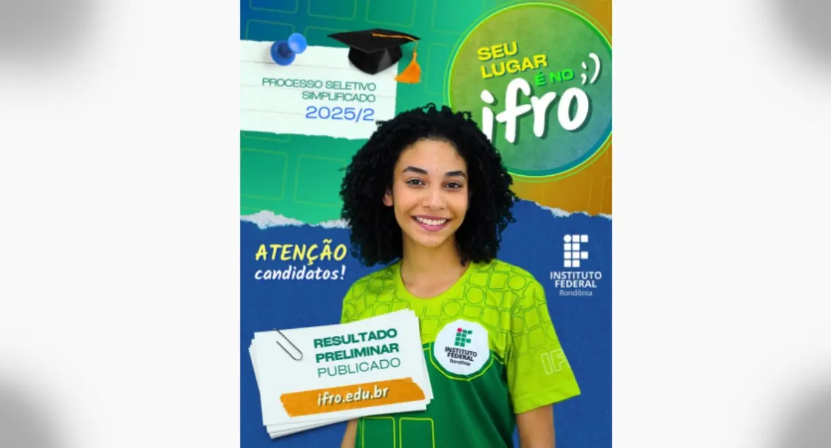 IFRO divulga resultado preliminar do PSS 2025/2 e abre prazo para recursos até esta terça (8)
