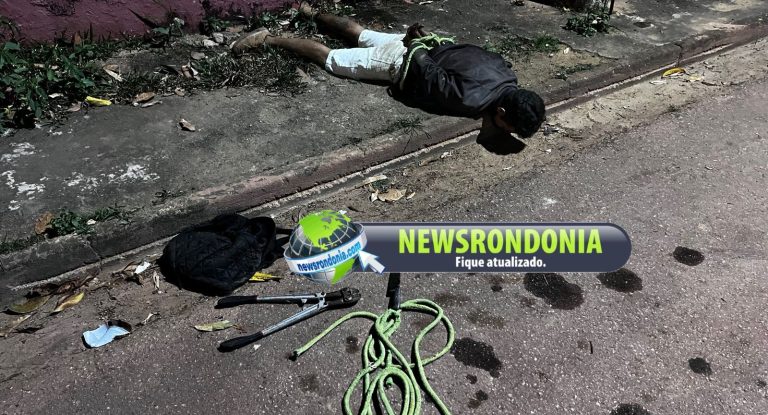 Tentou furtar, mas se deu mal: criminoso é amarrado por populares em Porto Velho