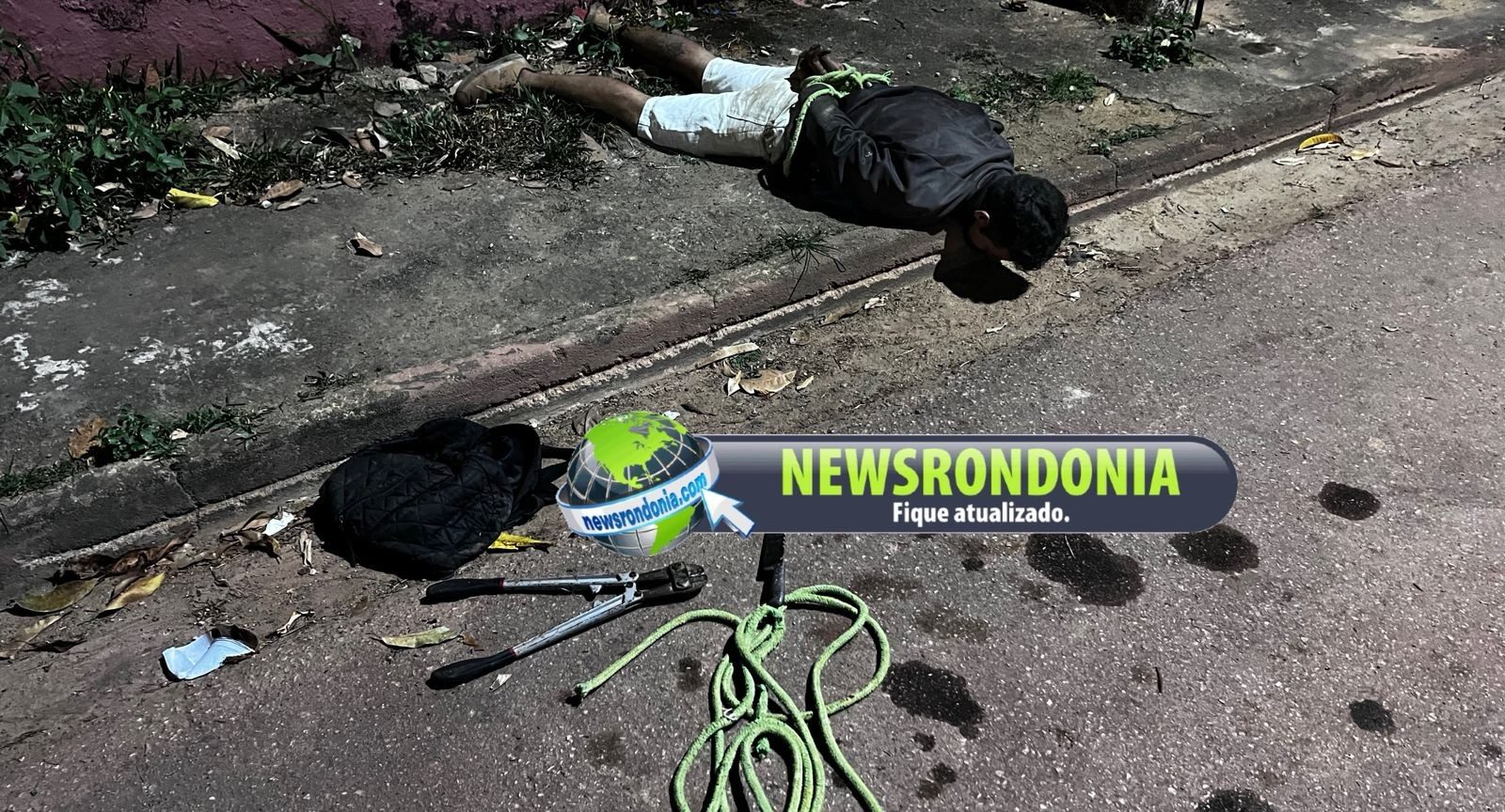 Tentou furtar, mas se deu mal: criminoso é amarrado por populares em Porto Velho