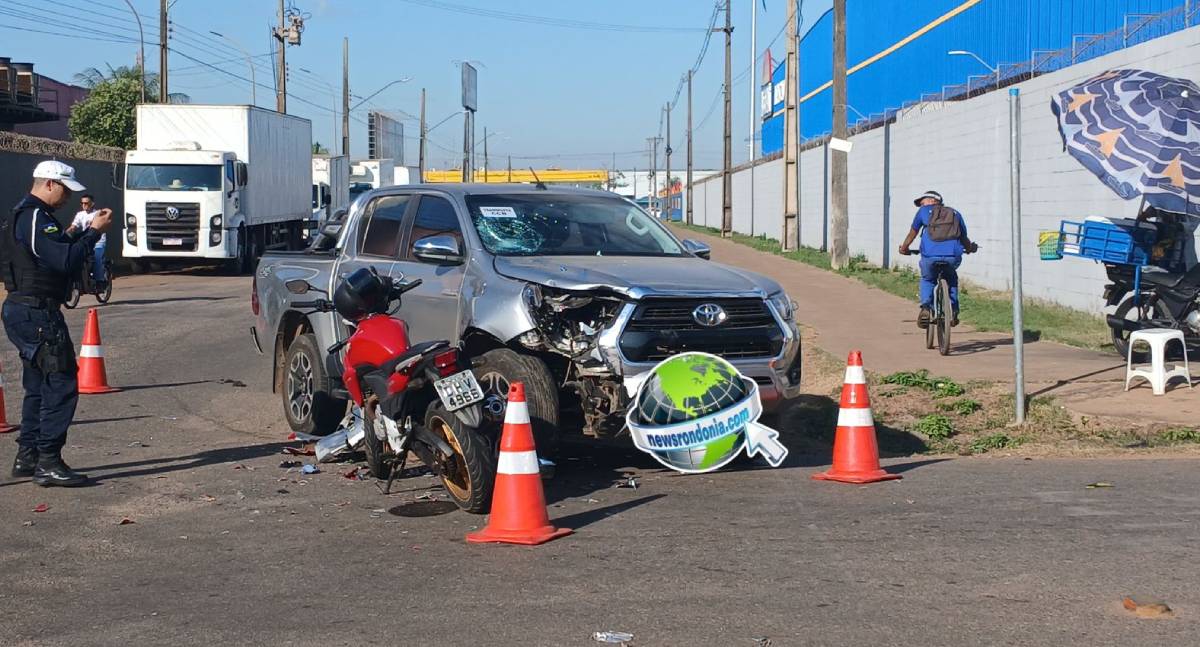 Motociclista é socorrido após acidente no Bairro Lagoa