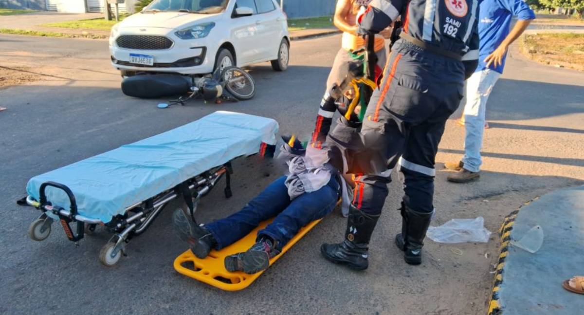 Motociclista fica ferida em colisão no segundo Distrito