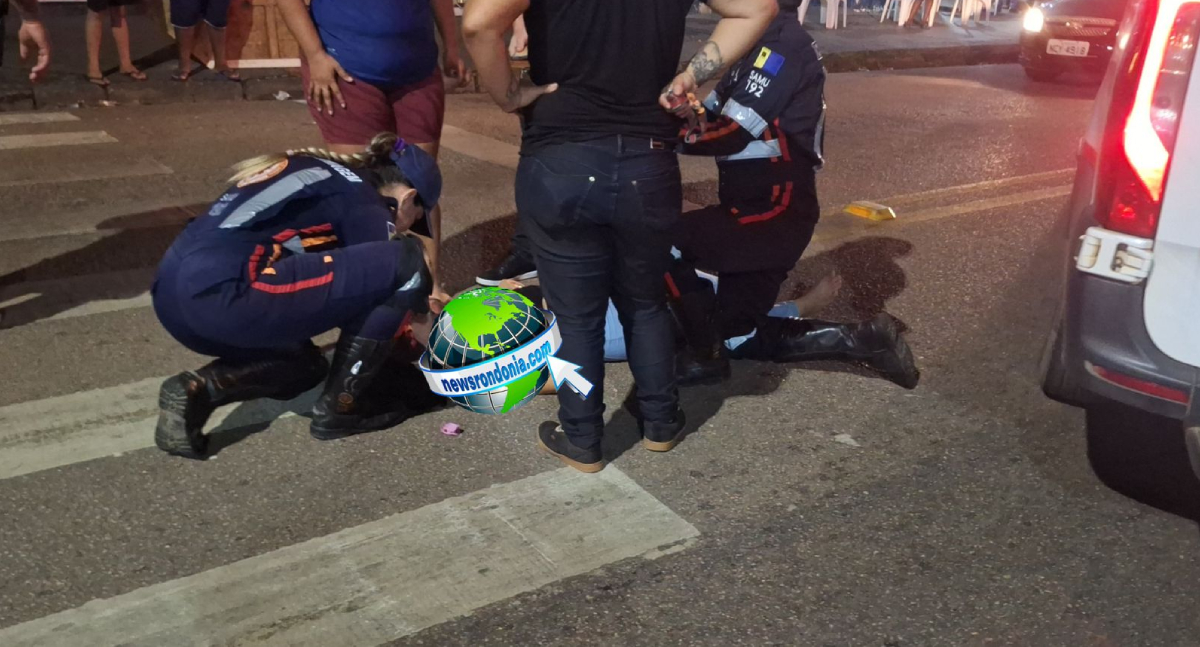 Motociclista sofre queda ao passar por tartaruga de sinalização perto do Hospital João Paulo II