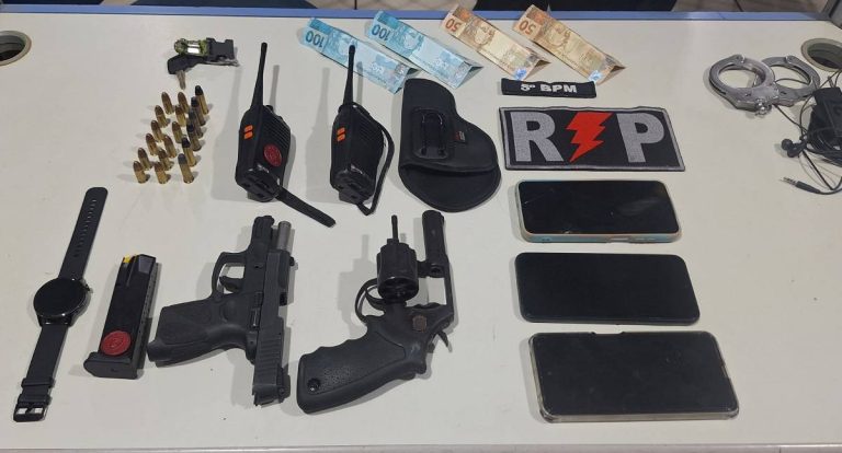 Policiais do 5º BPM prendem trio que planejava execução no Residencial Cristal da Calama