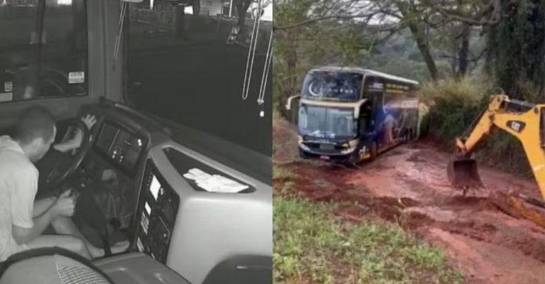 Homem foge de cadeia, furta ônibus e é preso após atolamento em estrada rural no Paraná - News Rondônia