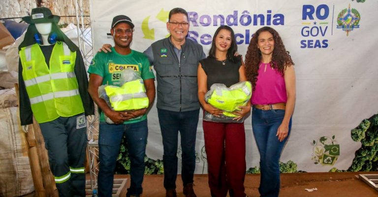 Marcos Rocha e Luana Rocha entregam EPIs a catadores em Pimenta Bueno pelo projeto Rondônia Recicla - News Rondônia