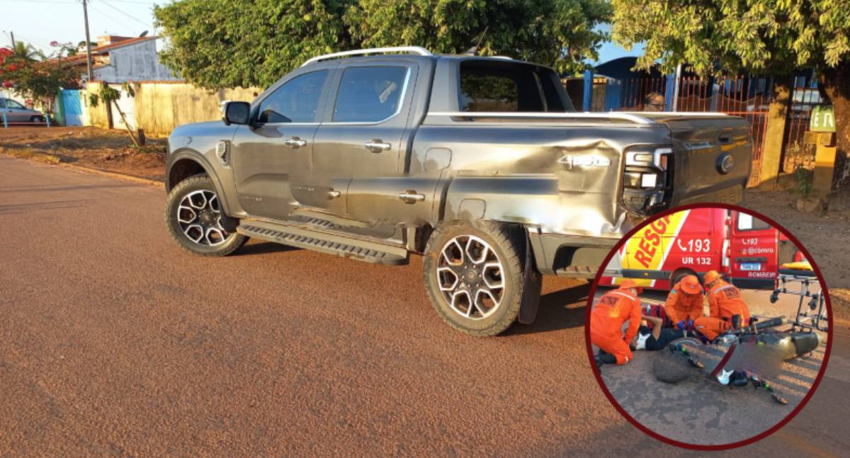 Acidente em Rolim de Moura deixa feridos na Avenida 7 de setembro
