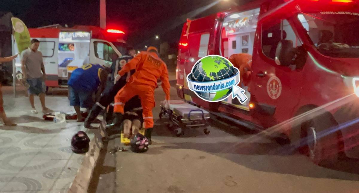 Acidente entre carro e moto deixa duas mulheres feridas na zona leste