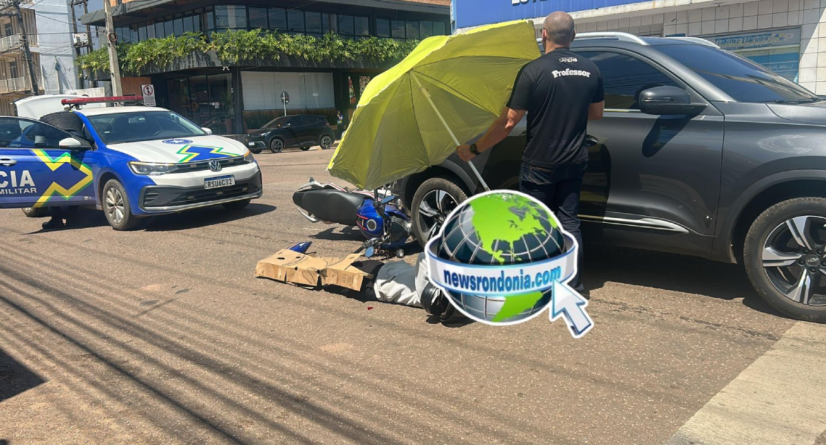 Acidente na Avenida Calama deixa duas mulheres feridas após moto bater em carro