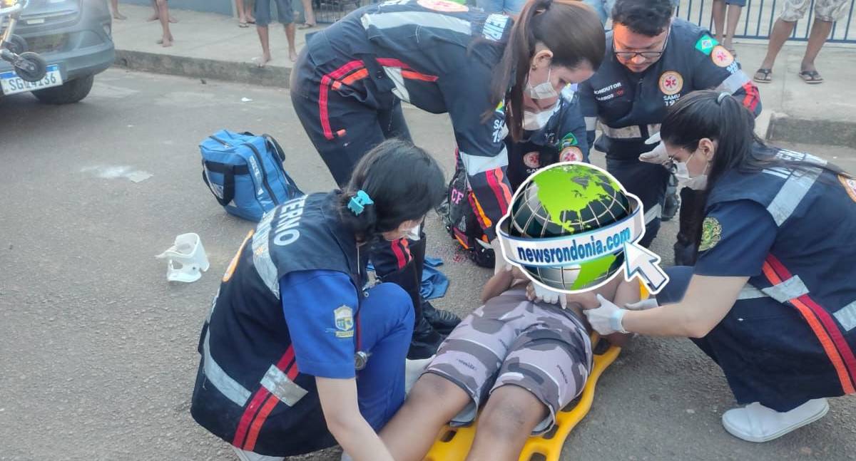 Adolescente é atropelado por moto no bairro Nacional
