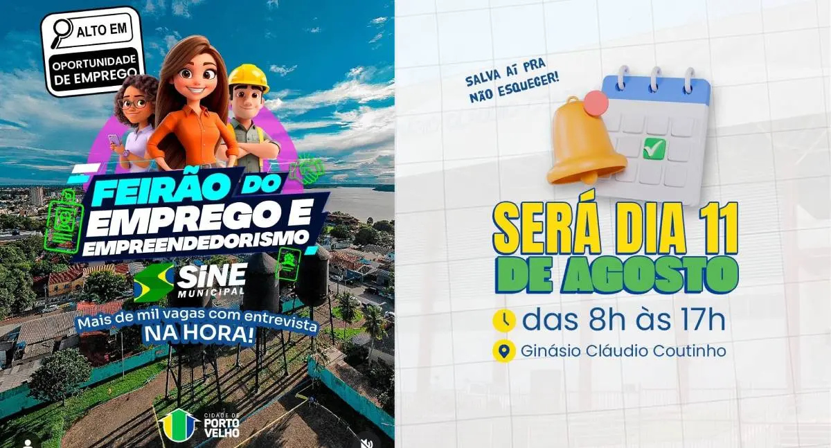 Agenda News: Feirão do Emprego em Porto Velho tem mais de mil vagas e apoio para montar currículo na hora