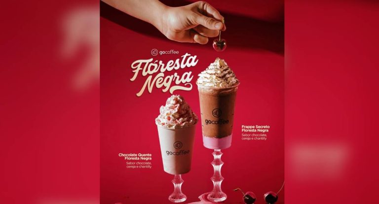 Agenda News: Go Coffee lança bebidas inspiradas no bolo Floresta Negra com chocolate, chantilly e cereja em versões quente e gelada