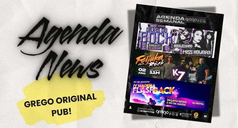Agenda News: Grego Original Pub esquenta o fim de semana com rock, feijoada e flashback em Porto Velho - News Rondônia