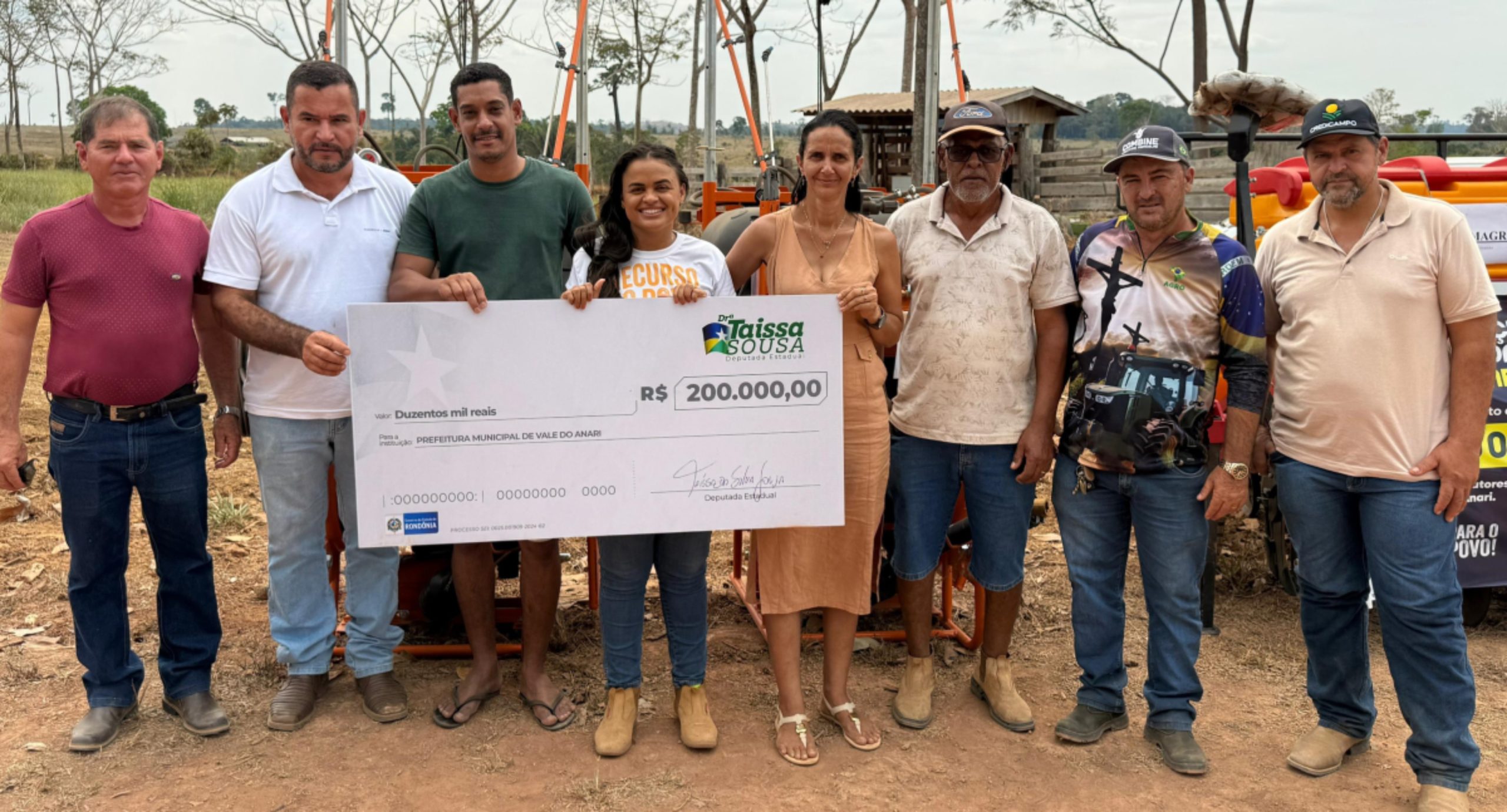 Apoio à produção rural: Dra. Taíssa entrega R$ 200 mil em equipamentos agrícolas em Vale do Anari