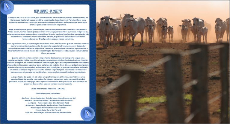 APRON alerta sobre projeto de lei que ameaça competitividade da pecuária em Rondônia