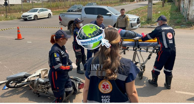 Caminhão baú atropela motociclista na Avenida 7 de Setembro em Porto Velho
