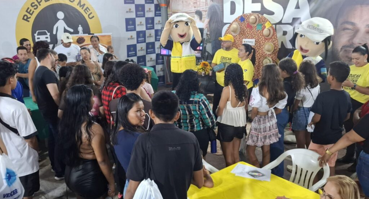 Campanha “Respeite o Meu Espaço” do Detran-RO leva educação de trânsito ao Arraial Flor do Maracujá