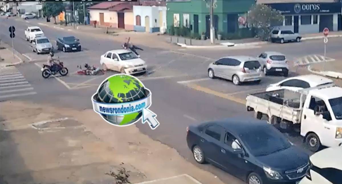VÍDEO: Carro avança preferencial e causa grave acidente com motociclista