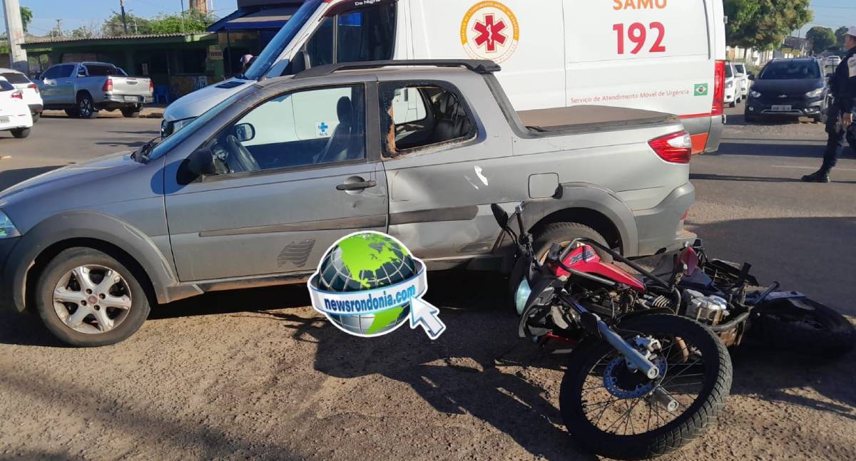 Casal com criança sofre grave acidente de moto na zona leste
