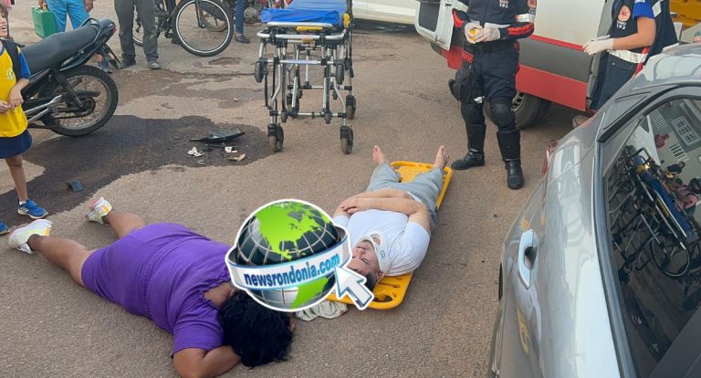 Casal em moto fica ferido após colisão com HB20 na Jaci-Paraná