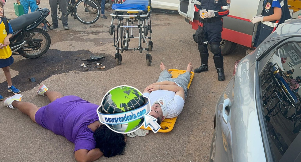 Casal em moto fica ferido após colisão com HB20 na Jaci-Paraná