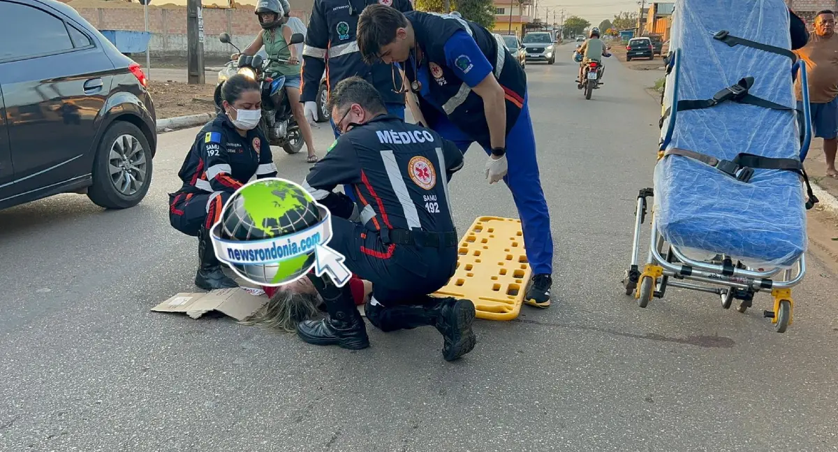 Ciclista sofre traumatismo craniano e motociclista foge após atropelamento na zona leste