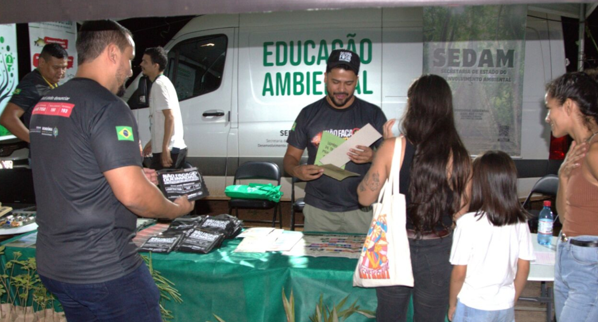 Coleta de resíduos eletroeletrônicos marca participação da Sedam no Arraial Flor do Maracujá