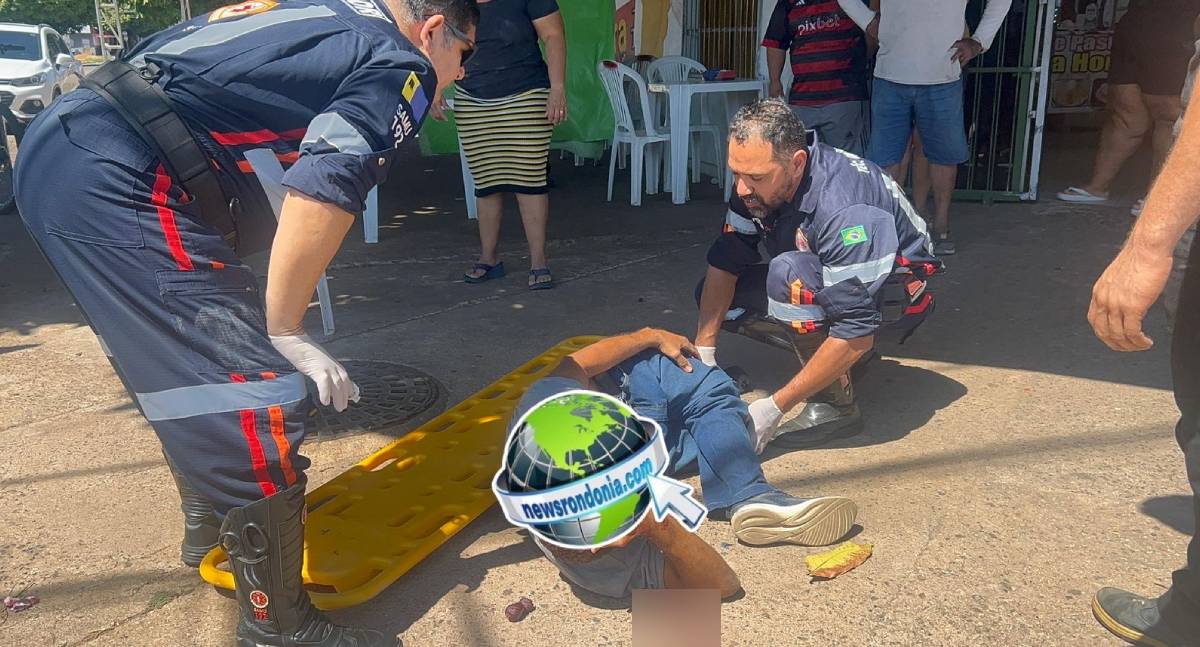 Colisão entre carro e moto deixa motociclista ferido em Porto Velho