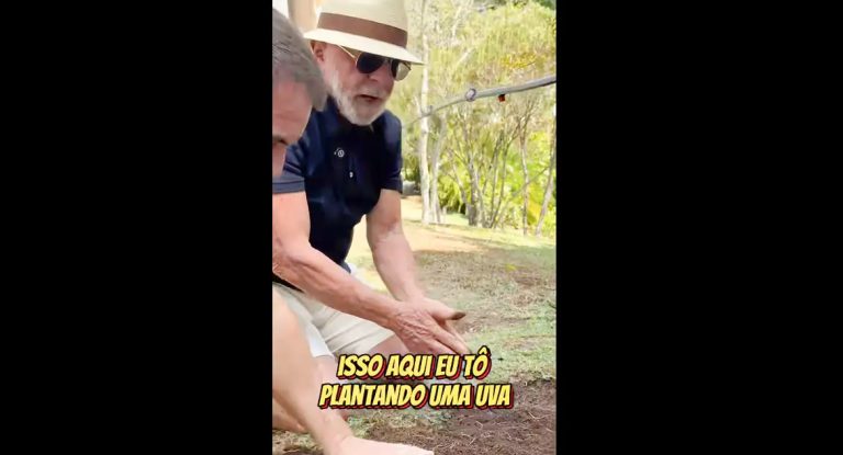 Em vídeo a Trump, Lula planta uva no Alvorada e critica tarifas contra o Brasil