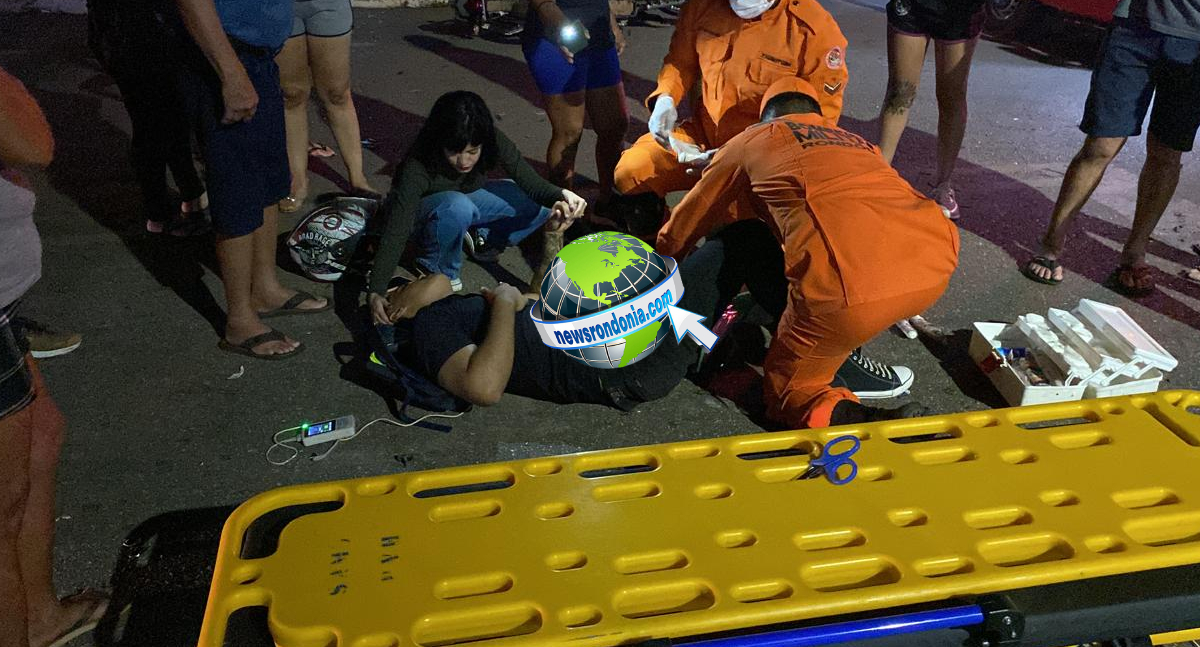 Grave acidente em Porto Velho | Motociclista sofre fratura exposta após colisão