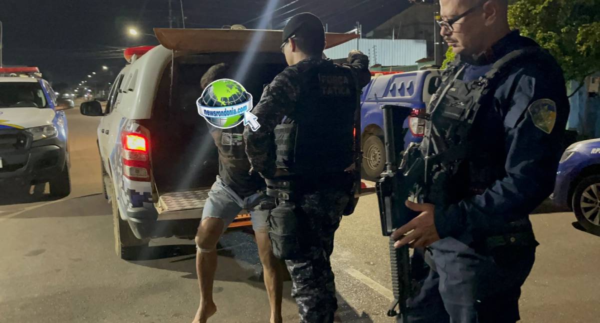 Idoso é preso depois de danificar moto, arrombar porta de residência e ameaçar o enteado