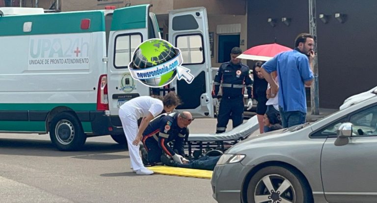 Motociclista quebra a perna em grave acidente na Calama