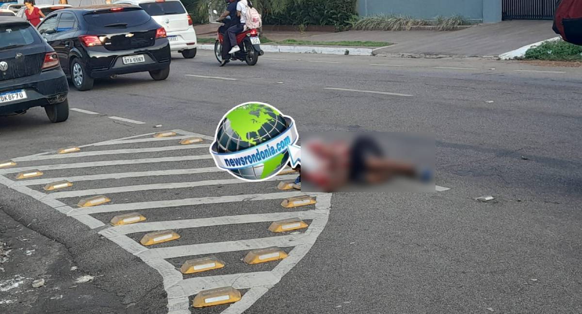 Motorista foge depois de atropelar pedestre no centro de Porto Velho