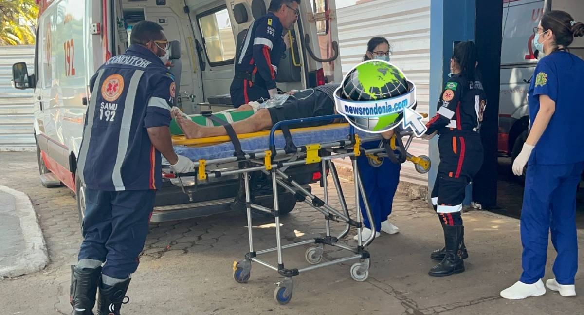 Pedestre é atingido por peça de veículos durante acidente e sofre fratura