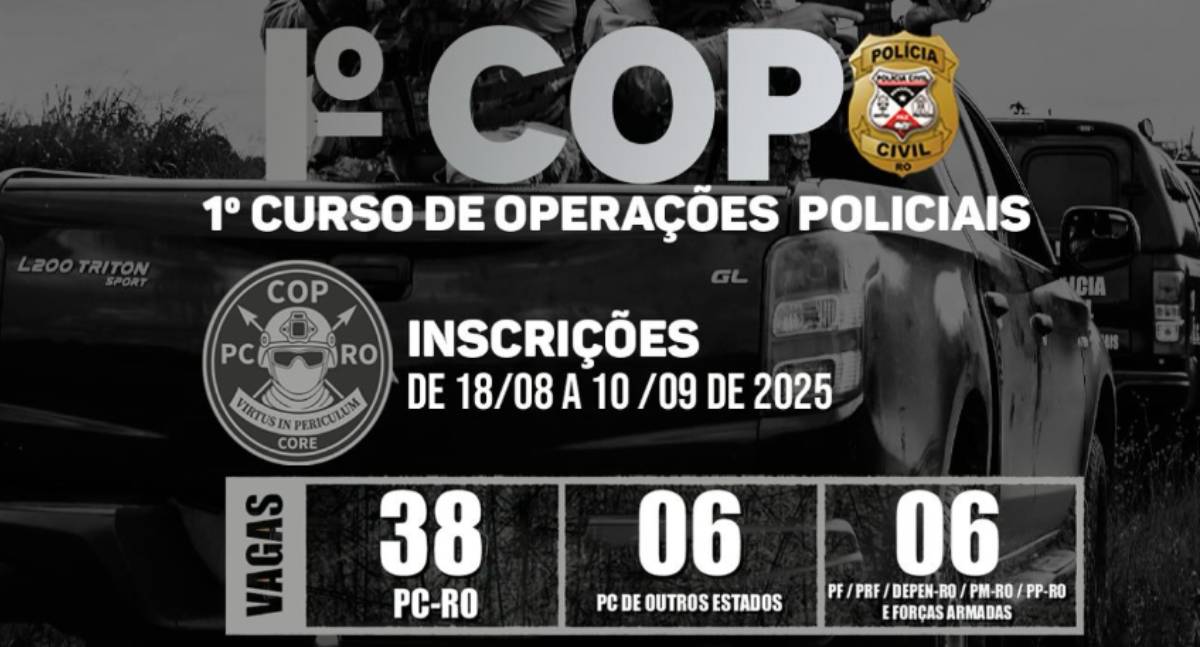 Polícia Civil de Rondônia abre edital para curso de operações especiais