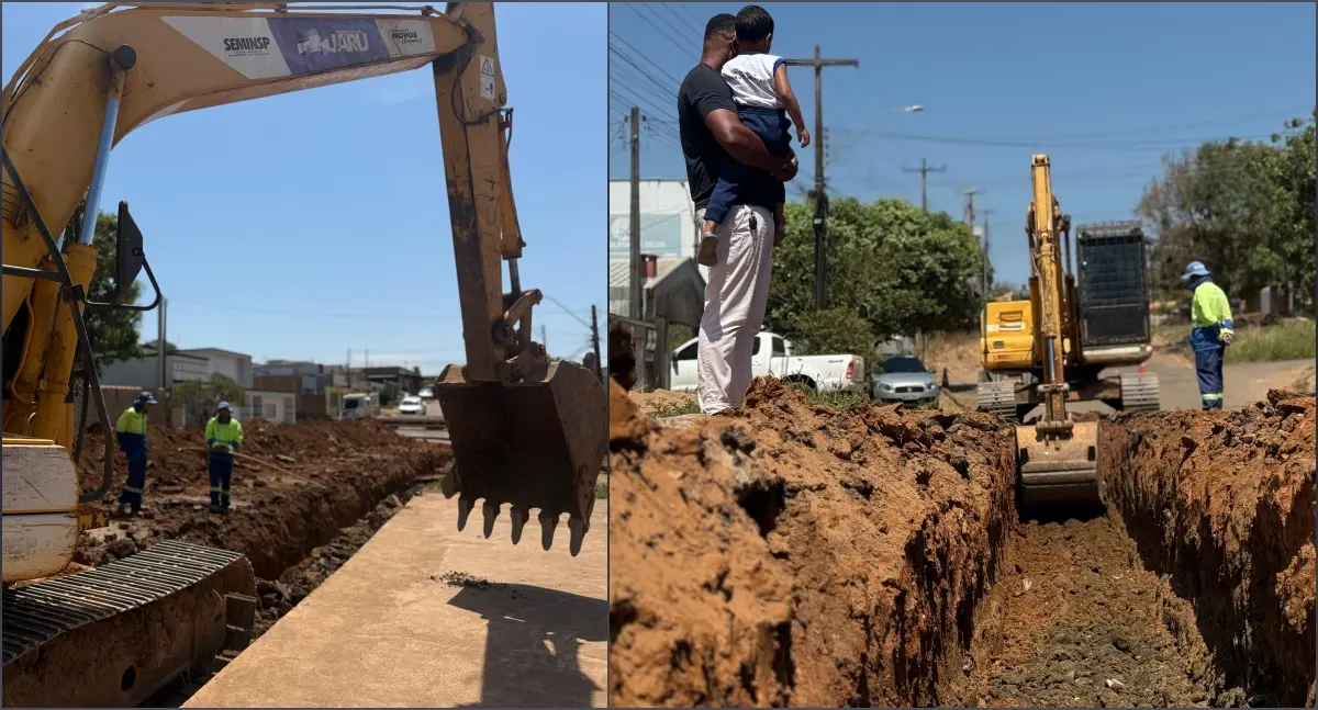 Prefeitura de Jaru inicia construção de drenagem na rua Afonso José