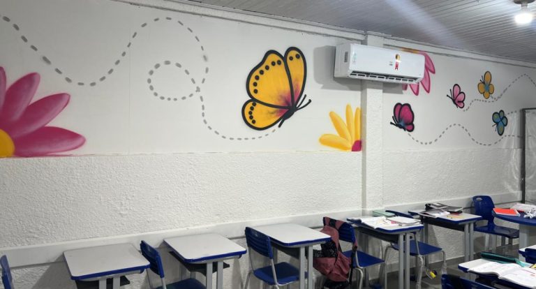 Prefeitura realiza pintura, limpeza e instala ar-condicionado na Escola Maria Izaura, no bairro Costa e Silva