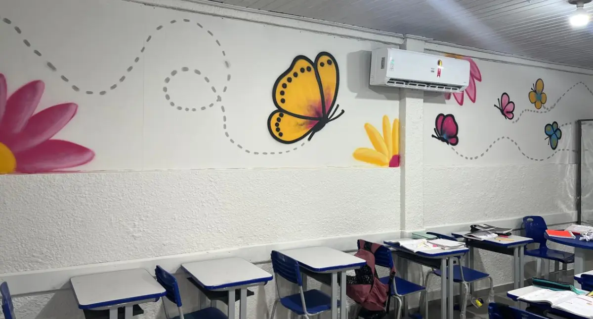 Prefeitura realiza pintura, limpeza e instala ar-condicionado na Escola Maria Izaura, no bairro Costa e Silva