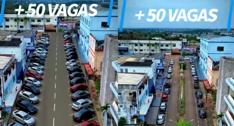 Rua Irmã Capelli terá vagas em ângulo de 45° para melhorar trânsito e comércio no Centro de Porto Velho