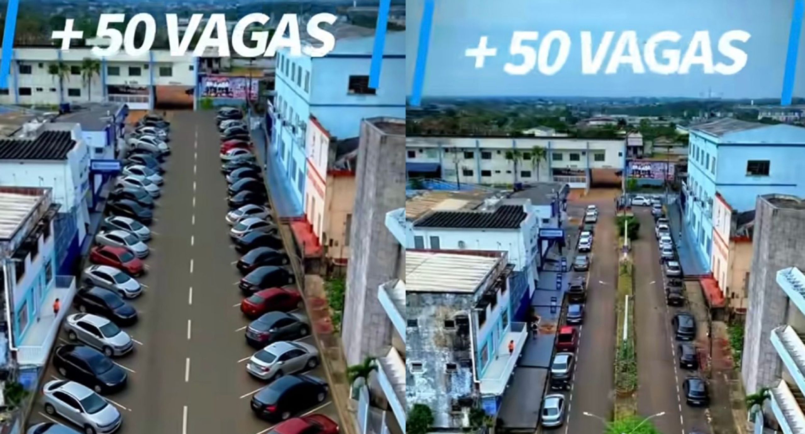 Rua Irmã Capelli terá vagas em ângulo de 45° para melhorar trânsito e comércio no Centro de Porto Velho