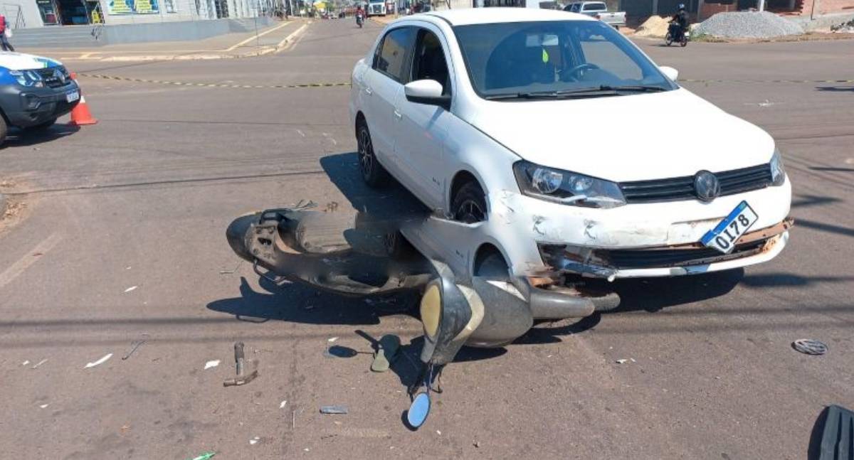 Segundo acidente do dia deixa motociclista ferido em Rolim de Moura