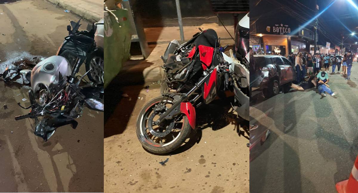 Grave acidente na Avenida Mamoré envolve seis veículos e deixa duas pessoas feridas