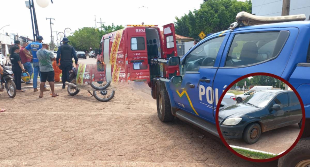 Acidente de trânsito deixa motociclista ferido