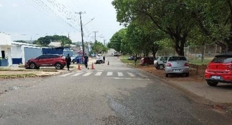 Acidente em Jaru deixa motociclista ferido