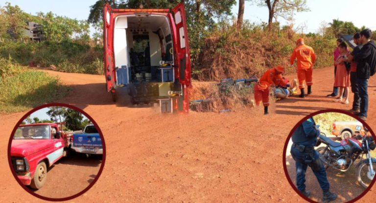 Acidente em Rolim de Moura deixa motociclista ferida