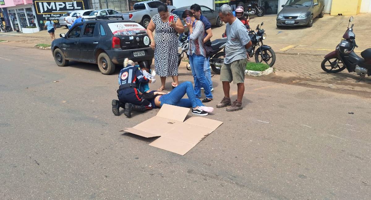 Acidente na Avenida Mamoré deixa duas pessoas feridas em Porto Velho
